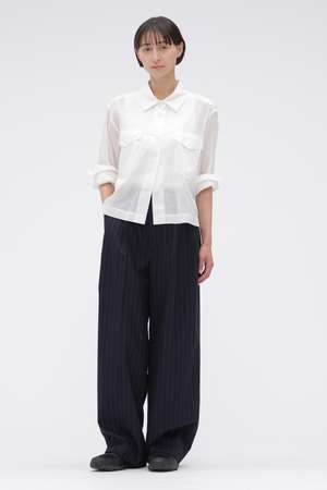 マーガレット・ハウエル/MARGARET HOWELLの【予約販売】WIDE STRIPE WOOL TROUSERS(110600/110601)