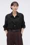 【予約販売】SHEER COTTON STRIPE SHIRT マーガレット・ハウエル/MARGARET HOWELL ブラック