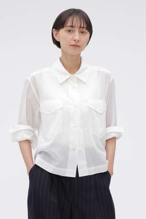 マーガレット・ハウエル/MARGARET HOWELLの【予約販売】SHEER COTTON STRIPE SHIRT(110400/110403)