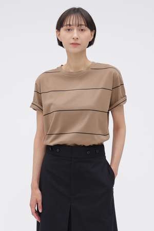 マーガレット・ハウエル/MARGARET HOWELLのFINE COTTON STRIPE JERSEY TOP(110100/110102)