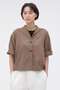 【予約販売】SURFACE DYED COTTON LINEN SHIRT マーガレット・ハウエル/MARGARET HOWELL ブラウン