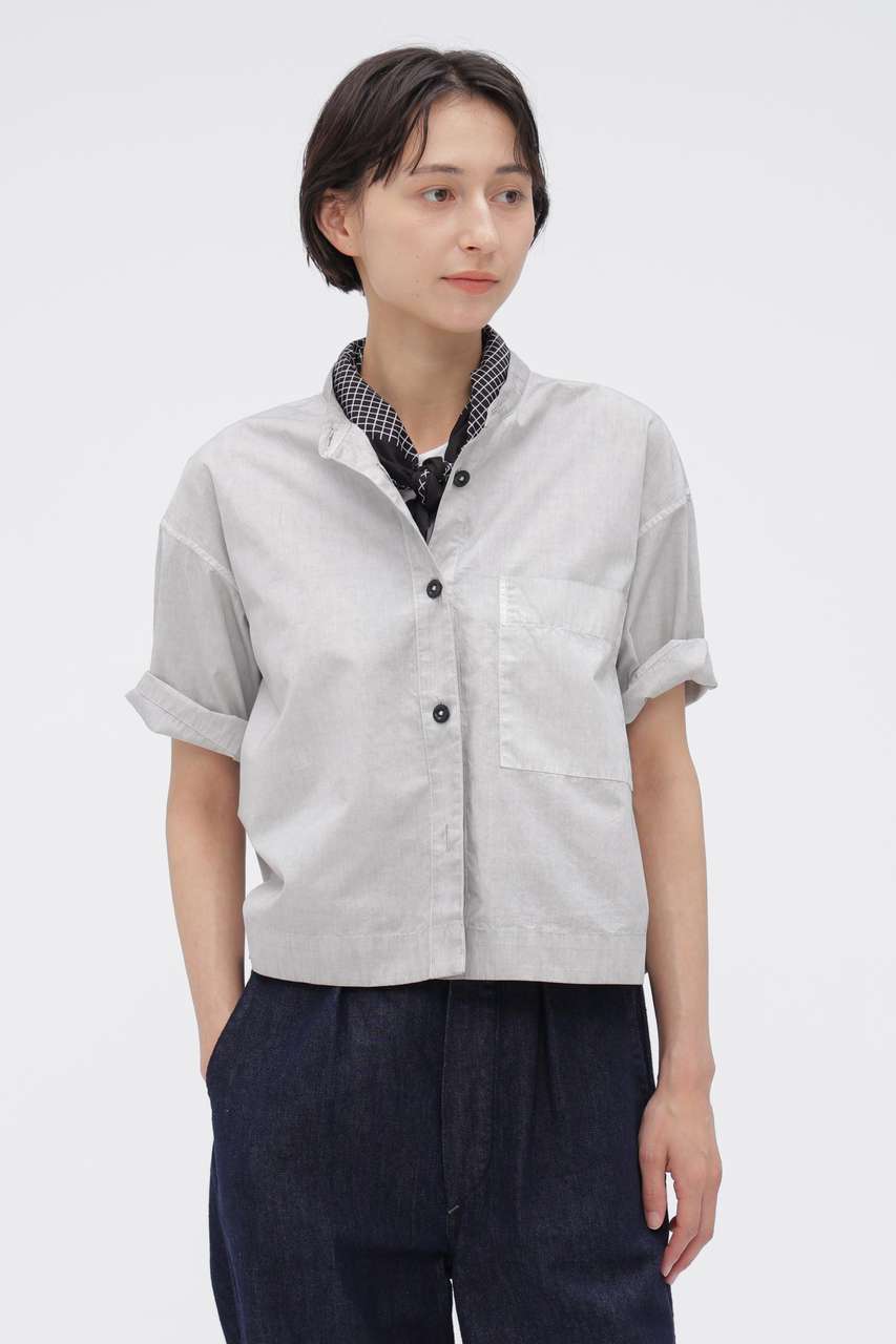 マーガレット・ハウエル/MARGARET HOWELLの【予約販売】CARBON DYED COTTON POPLIN SHIRT(グレー/5956252202)