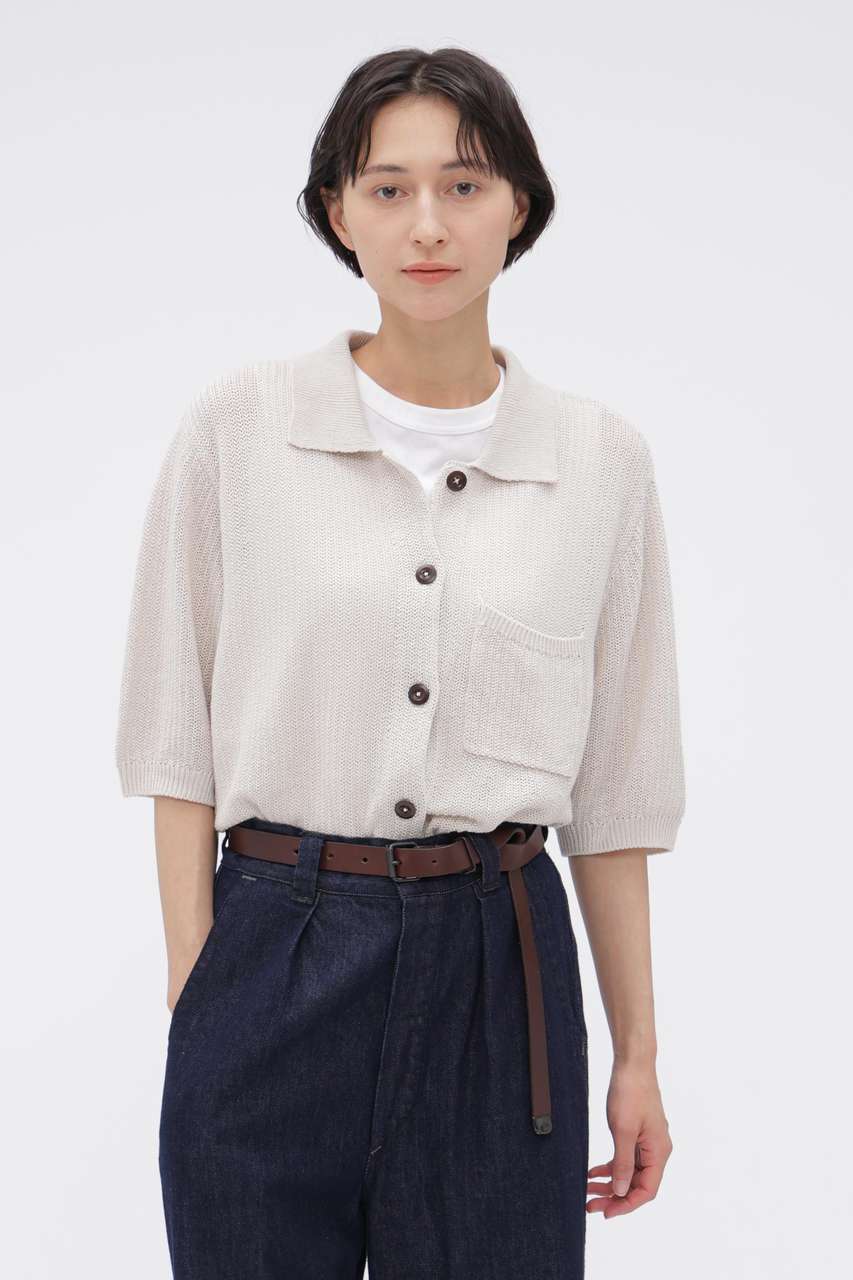 マーガレット・ハウエル/MARGARET HOWELLの【予約販売】IRREGULAR RIB COTTON LINEN KNITWEAR(ホワイト/5956264200)