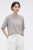 CARBON DYED COTTON LINEN TOP