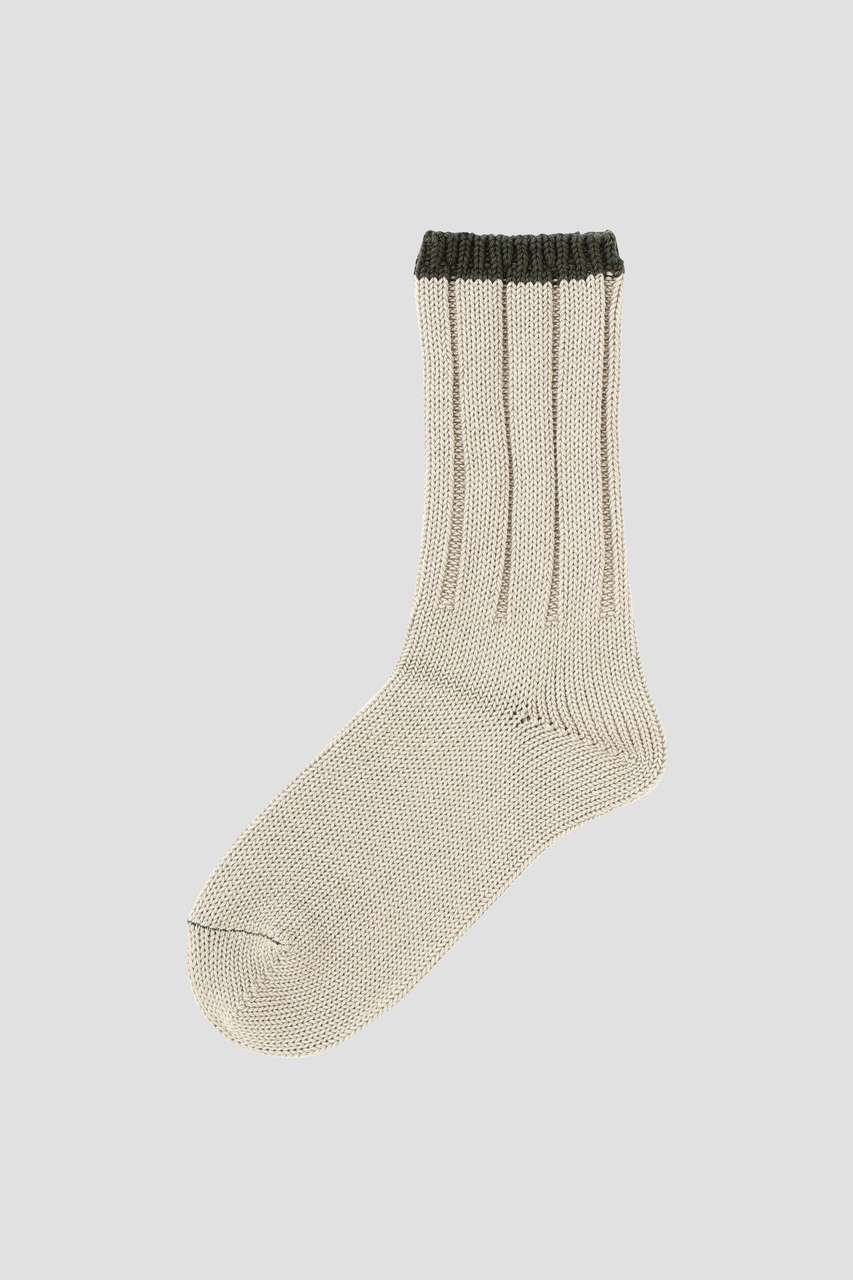 マーガレット・ハウエル/MARGARET HOWELLの【予約販売】TIPPED COTTON RIB SOCKS(ベージュ/5956279200)