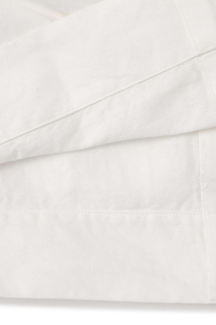 MARGARET HOWELL　リネン　タックフレアスカート　ホワイト MARGARET HOWELL(マーガレット・ハウエル)｜LINEN COTTON TWILL