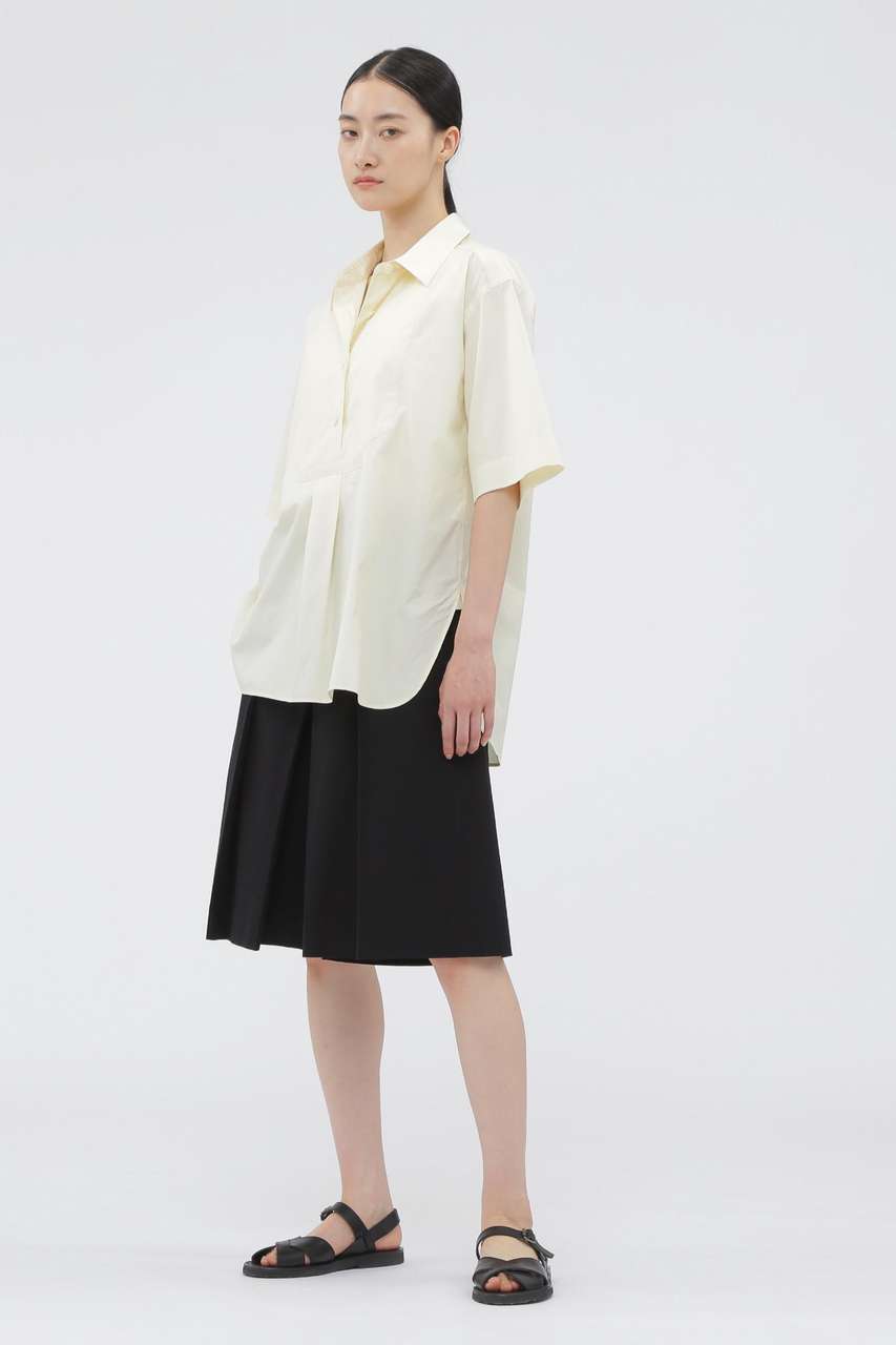 マーガレット・ハウエル/MARGARET HOWELLのHIGH TWIST COTTON TWILL TROUSERS(ブラック/5785141030)
