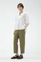 PLAIN WEAVE COTTON LINEN TROUSERS マーガレット・ハウエル/MARGARET HOWELL カーキ