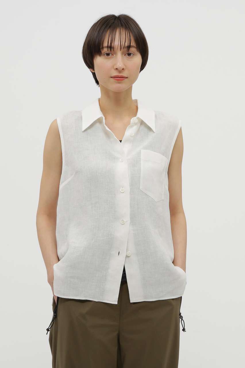 マーガレット・ハウエル/MARGARET HOWELLのLINEN CHAMBRAY SHIRT(ホワイト/5785151001)