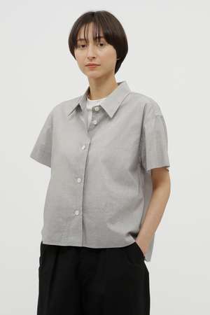 マーガレット・ハウエル/MARGARET HOWELLのHAIRLINE STRIPE COTTON LINEN SHIRT(110400/110402)