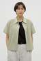 HAIRLINE STRIPE COTTON LINEN SHIRT マーガレット・ハウエル/MARGARET HOWELL グリーン