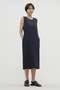 YARN DYED LINEN DRESS マーガレット・ハウエル/MARGARET HOWELL ネイビー