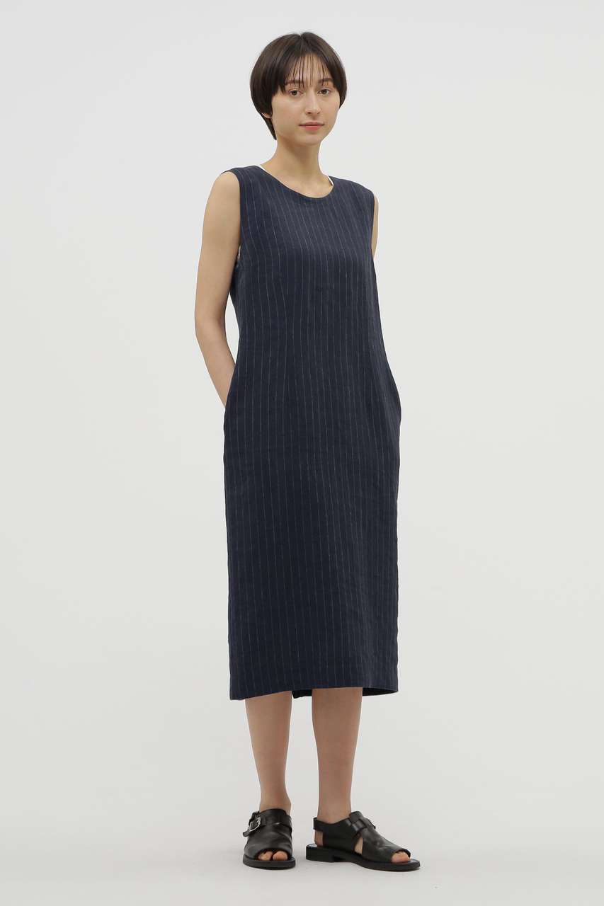 マーガレット・ハウエル/MARGARET HOWELLのYARN DYED LINEN DRESS(ネイビー/5785156002)