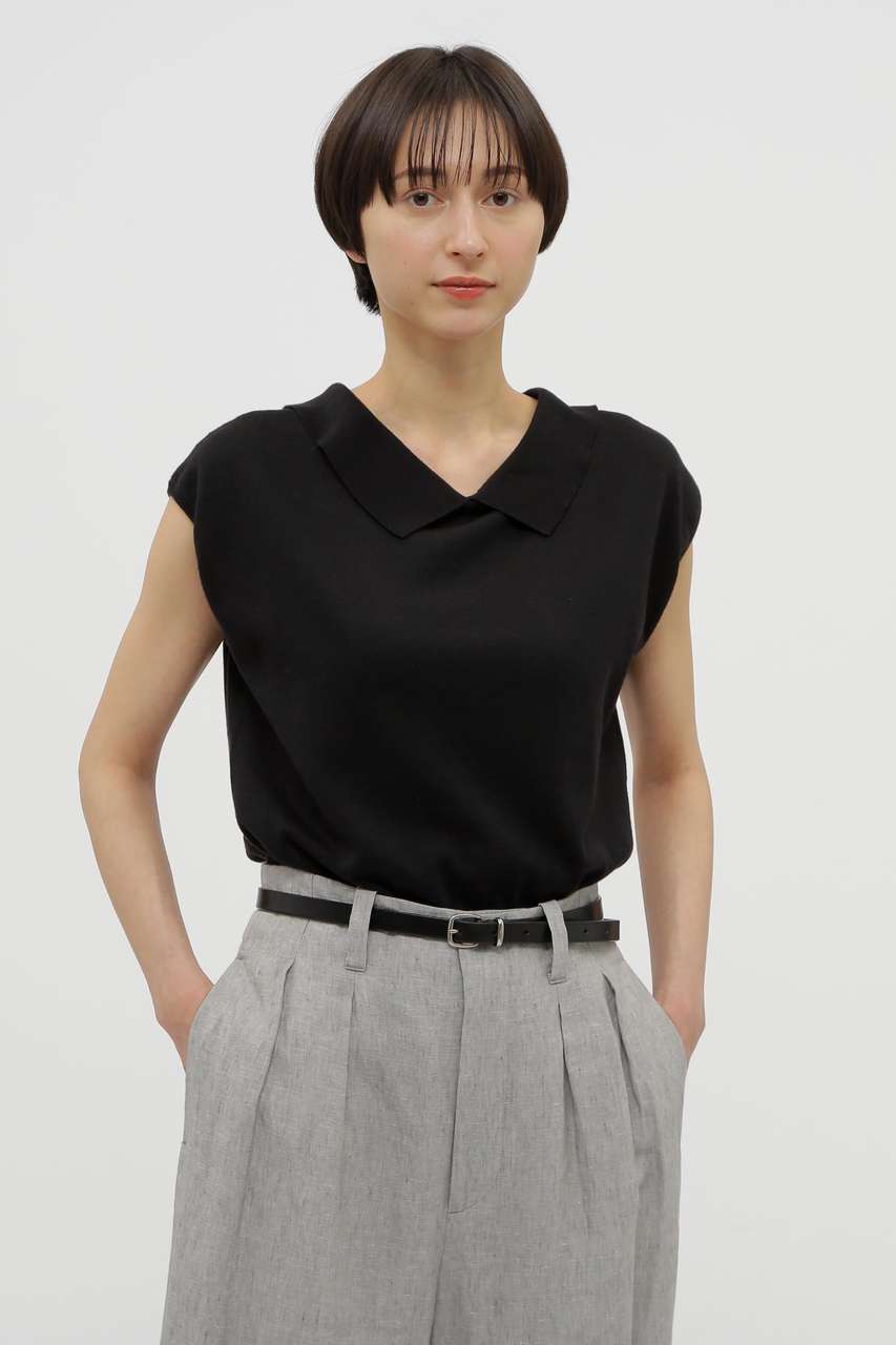 マーガレット・ハウエル/MARGARET HOWELLのFINE COTTON LINEN KNITWEAR(ブラック/5785161004)