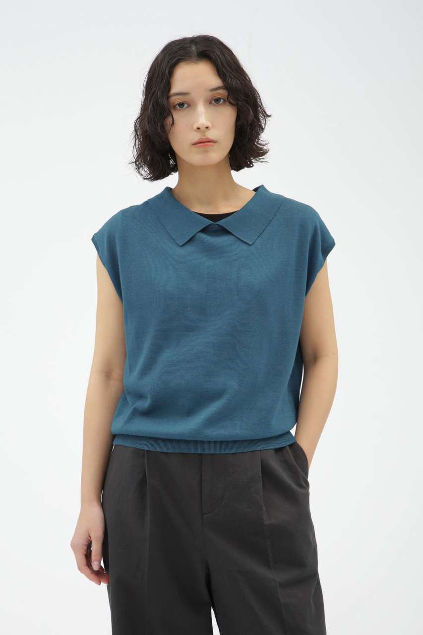 マーガレット・ハウエル/MARGARET HOWELLのFINE COTTON LINEN KNITWEAR(ブルー/5785161004)