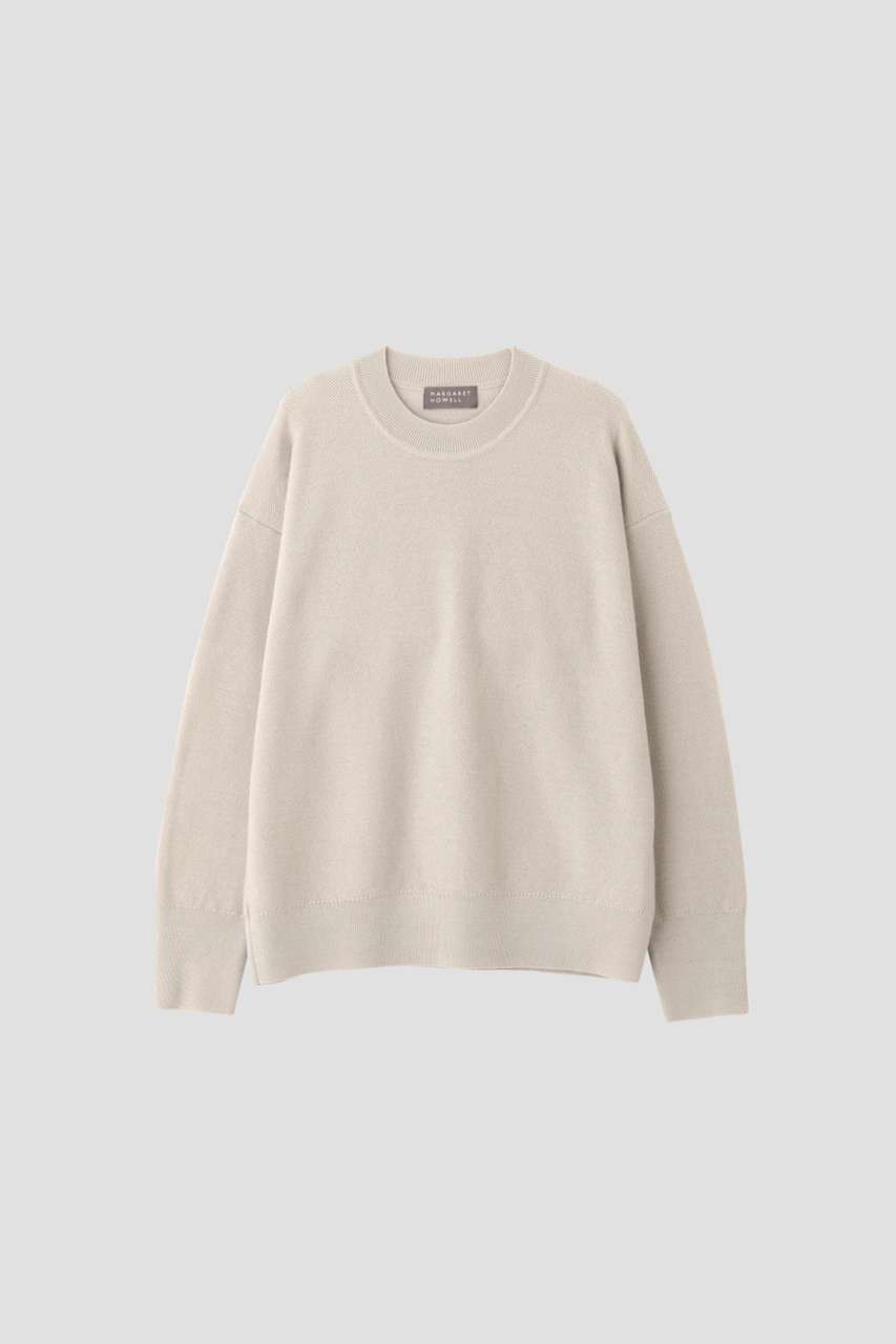 MHL. マーガレットハウエル　ウール100% ニット　ラウンドネック　ベージュ MARGARET HOWELL(マーガレット・ハウエル)｜WORSTED WOOL/ベージュ の