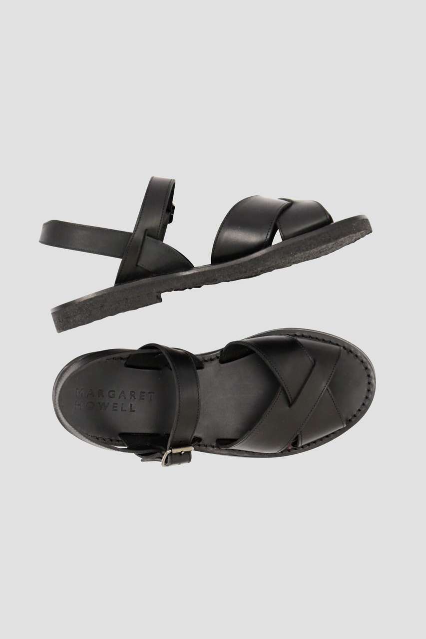 MARGARET HOWELL(マーガレット・ハウエル)｜LEATHER SANDALS/ブラック