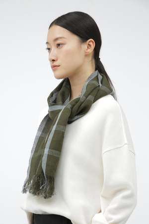 マーガレット・ハウエル/MARGARET HOWELLのWINDOWPANE CHECK SCARF(140100/140102)