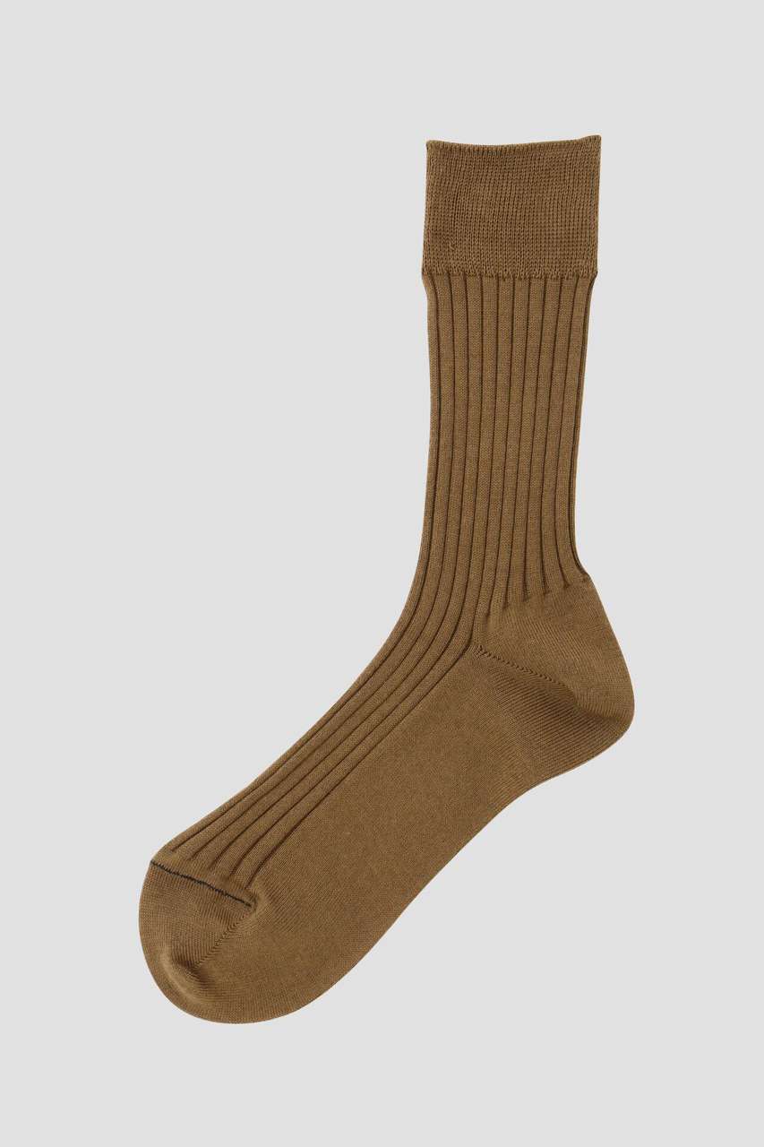 マーガレット・ハウエル/MARGARET HOWELLのFINE COTTON RIB SOCKS(ブラウン/5785179006)