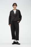 WASHED COTTON POPLIN TROUSERS