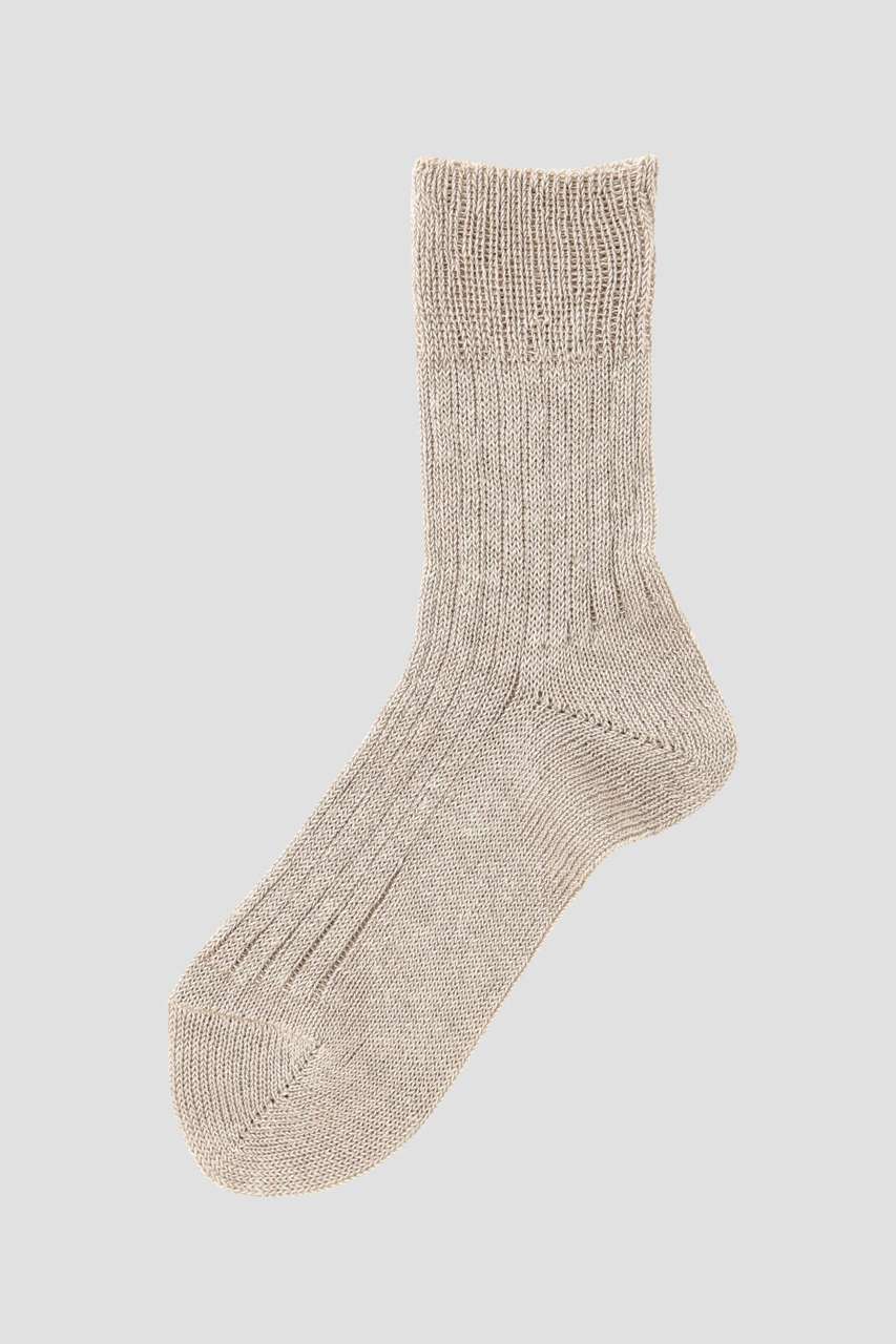 マーガレット・ハウエル/MARGARET HOWELLのWOMEN LINEN RIB SOCKS(ベージュ/5785179007)
