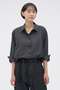 SPOT PRINT COTTON SILK SHIRT マーガレット・ハウエル/MARGARET HOWELL グレー