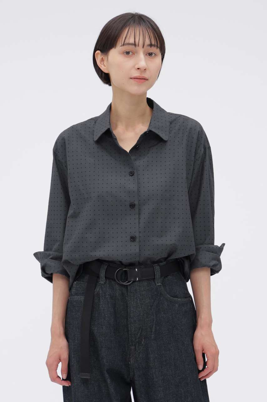 マーガレット・ハウエル/MARGARET HOWELLのSPOT PRINT COTTON SILK SHIRT(グレー/5786253203)