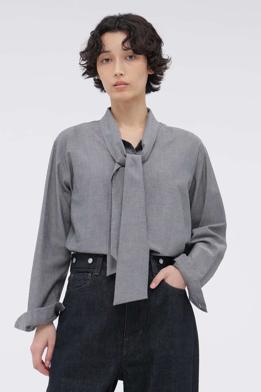 マーガレット・ハウエル/MARGARET HOWELLの【予約販売】FINE COTTON CHAMBRAY SHIRT(グレー/5786253205)