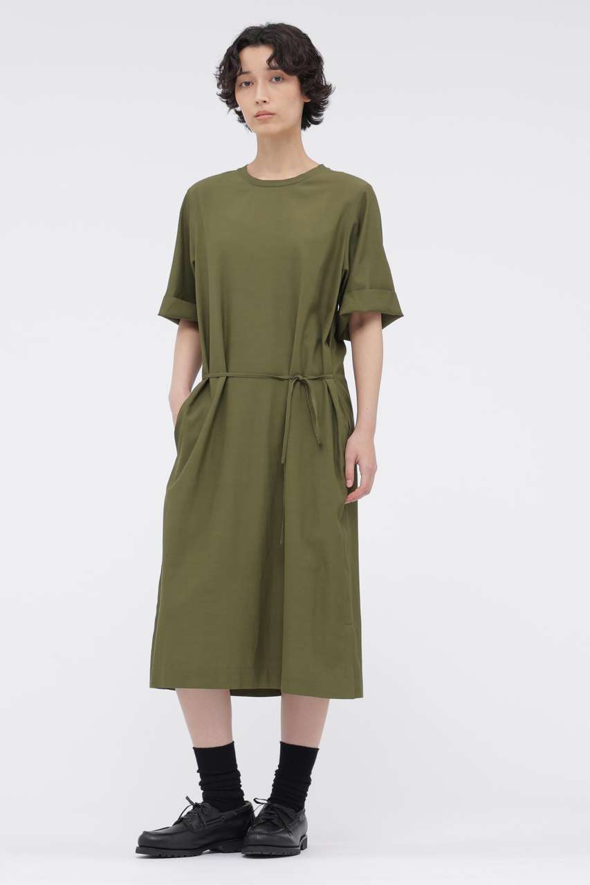 マーガレット・ハウエル/MARGARET HOWELLの【予約販売】FLUID COTTON BLEND DRESS(グリーン/5786257201)