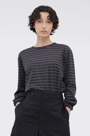 マーガレット・ハウエル/MARGARET HOWELLの【予約販売】STRIPE COTTON JERSEY TOP(110100/110103)