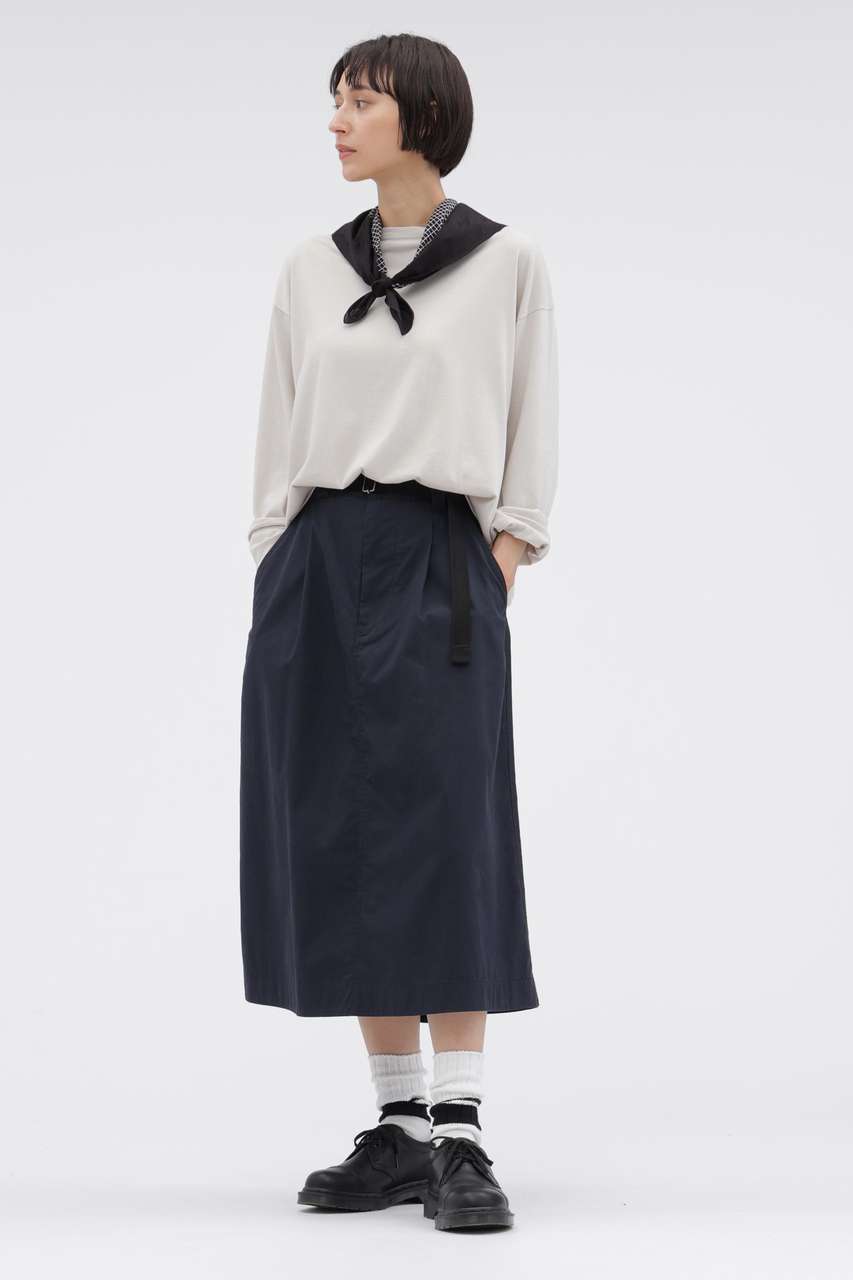 マーガレット・ハウエル/MARGARET HOWELLのWASHED COTTON NYLON SKIRT(ネイビー/5956232200)