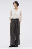 WASHED COTTON NYLON TROUSERS
