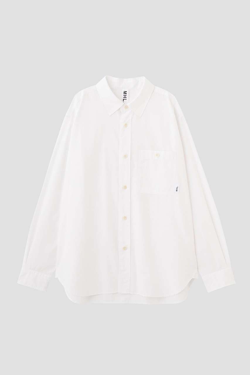 マーガレット・ハウエル/MARGARET HOWELLの【予約販売】PIECE DYED COTTON POPLIN SHIRT(ホワイト/5956250601)