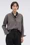 【予約販売】END ON END WEAVE COTTON SHIRT マーガレット・ハウエル/MARGARET HOWELL ブラウン