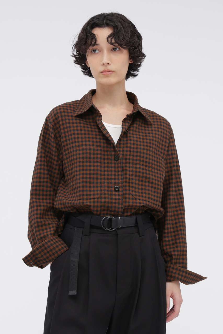 マーガレット・ハウエル/MARGARET HOWELLの【予約販売】FADED LINEN COTTON PLAINWEAVE SHIRT(ブラウン/5956253201)