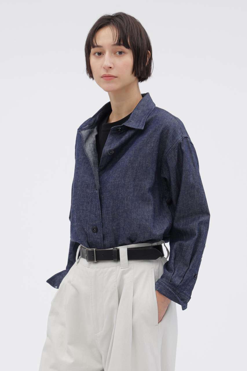 マーガレット・ハウエル/MARGARET HOWELLのCOTTON LINEN DENIM SHIRT(ブルー/5956253202)