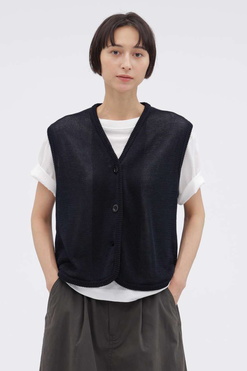 マーガレット・ハウエル/MARGARET HOWELLの【予約販売】COATED COTTON KNITWEAR(ネイビー/5956261200)