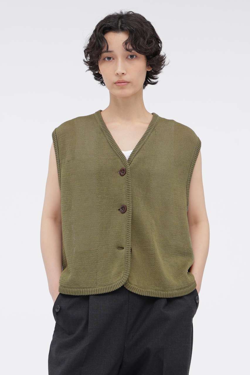 マーガレット・ハウエル/MARGARET HOWELLの【予約販売】COATED COTTON KNITWEAR(グリーン/5956261200)