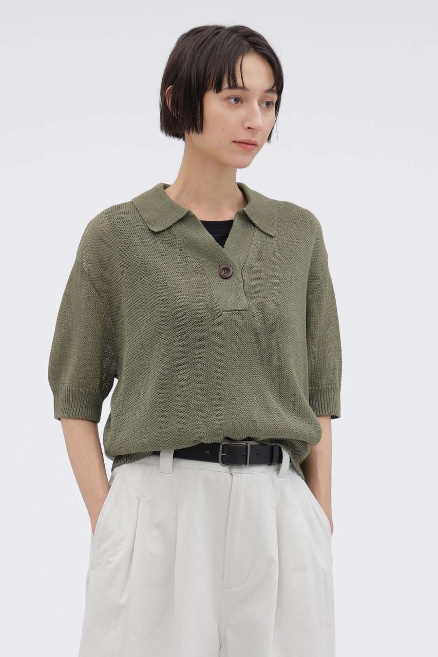 マーガレット・ハウエル/MARGARET HOWELLの【予約販売】COATED COTTON KNITWEAR(グリーン/5956262200)