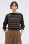 【予約販売】LIGHT COTTON MELANGE STRIPE TOP マーガレット・ハウエル/MARGARET HOWELL ブラウン