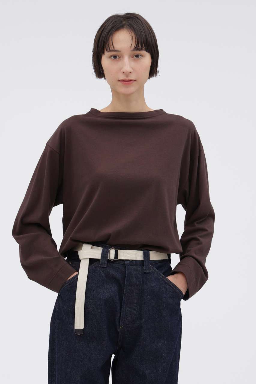 マーガレット・ハウエル/MARGARET HOWELLの【予約販売】SMOOTH COTTON JERSEY TOP(ブラウン/5956269203)