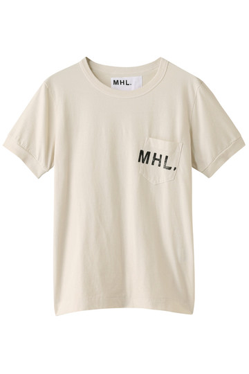 MARGARET HOWELL マーガレット・ハウエル 【MHL.】プリントロゴTシャツ アイボリー