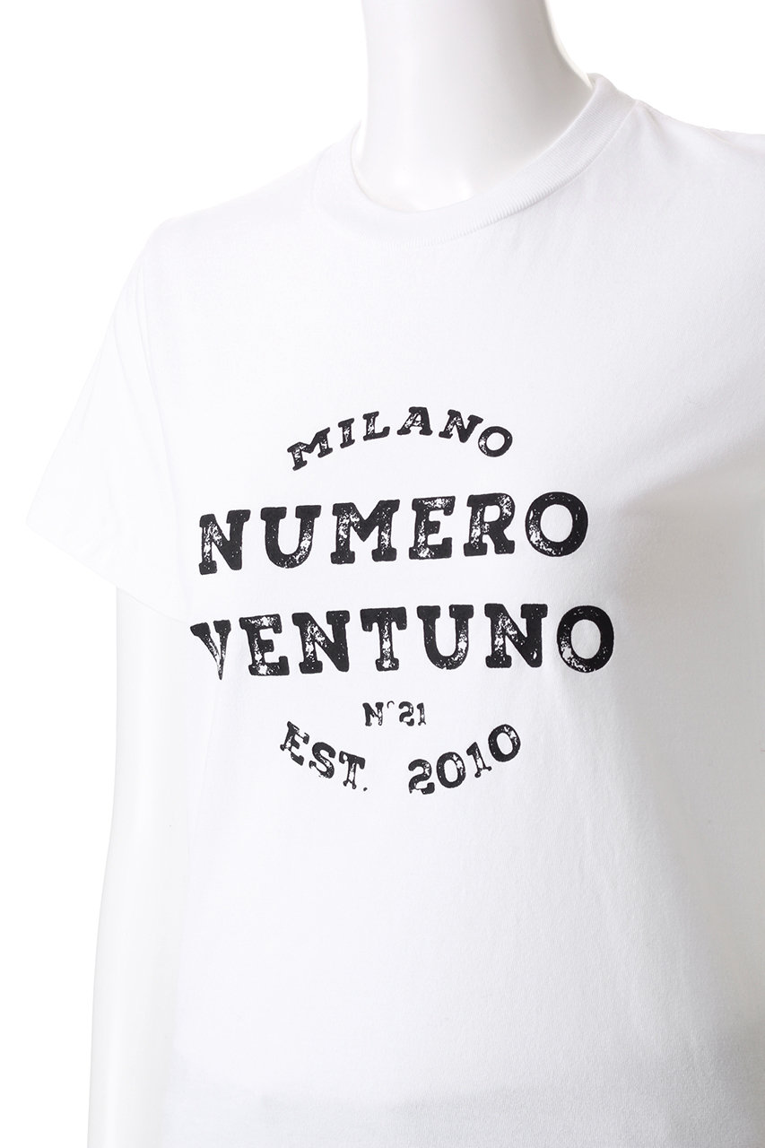 N°21(ヌメロ ヴェントゥーノ)｜NUMERO VENTUNO プリントTシャツ/ホワイト の通販｜ELLESHOP・(エル・ショップ)