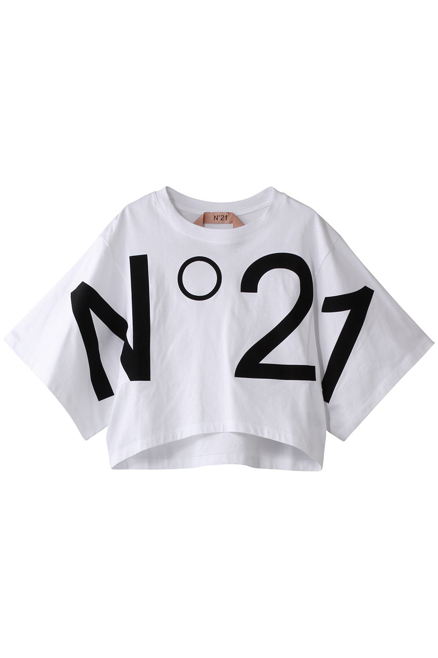 ヌメロ ヴェントゥーノ/N°21のロゴプリントクロップドTシャツ(ホワイト/25S-F101-6328)