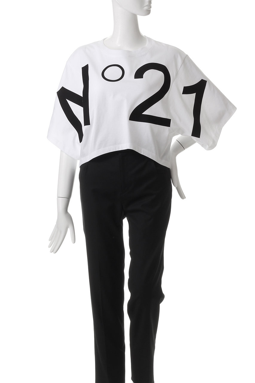 N°21(ヌメロ ヴェントゥーノ)｜ロゴプリントクロップドTシャツ