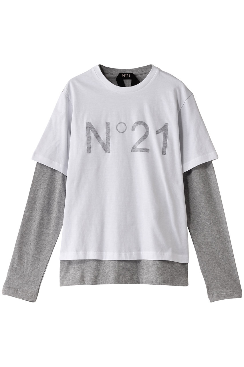 ヌメロ ヴェントゥーノ/N°21の【MEN】ロゴロングスリーブTシャツ(グレー/25SU-F011-4157)