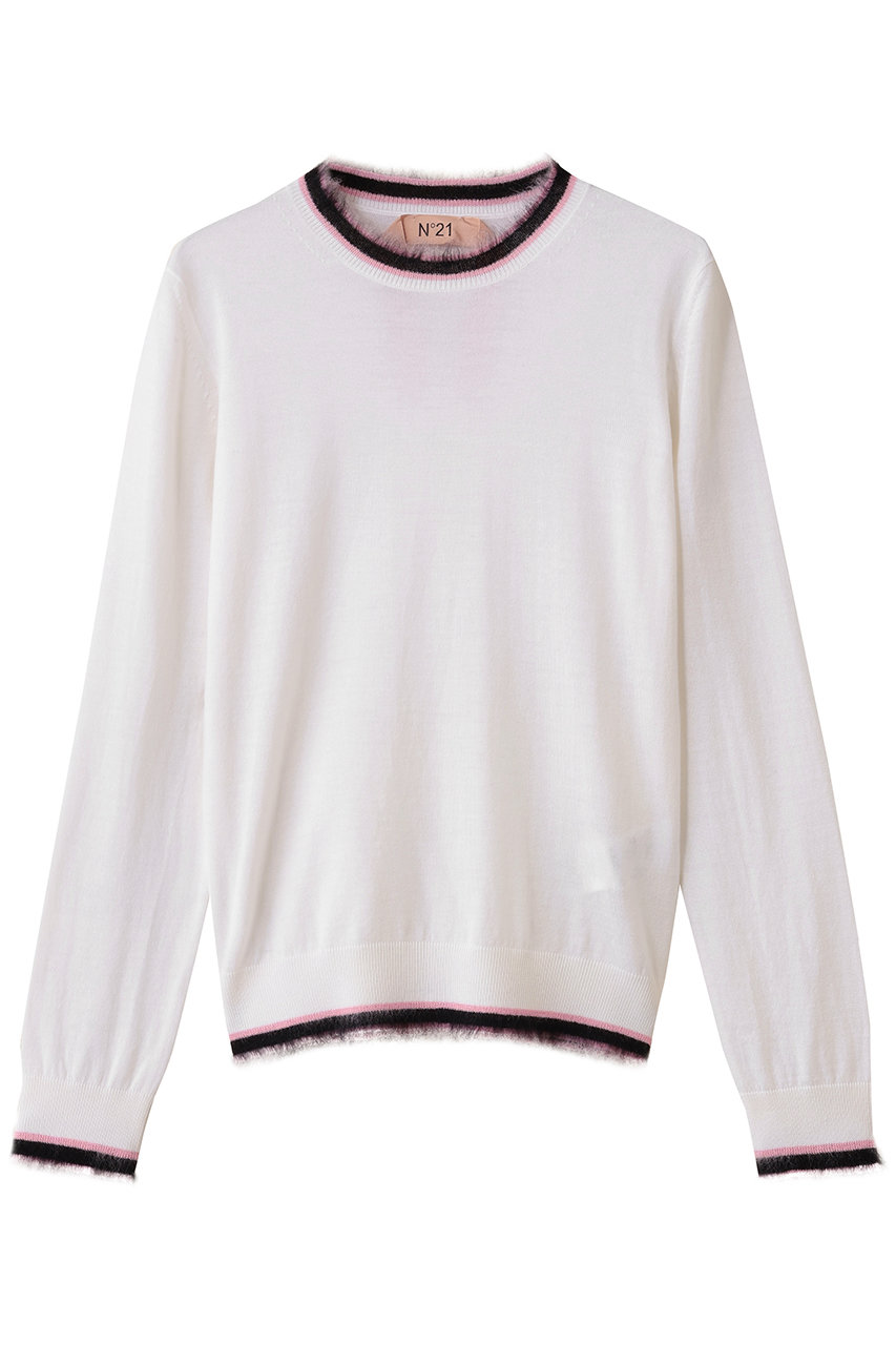 N°21 クルーネック ニットトップス (ホワイト, 38) ヌメロ ヴェントゥーノ ELLE SHOP N°21 クルーネック ニットトップス (ホワイト, 38) ヌメロ ヴェントゥーノ ELLE SHOP