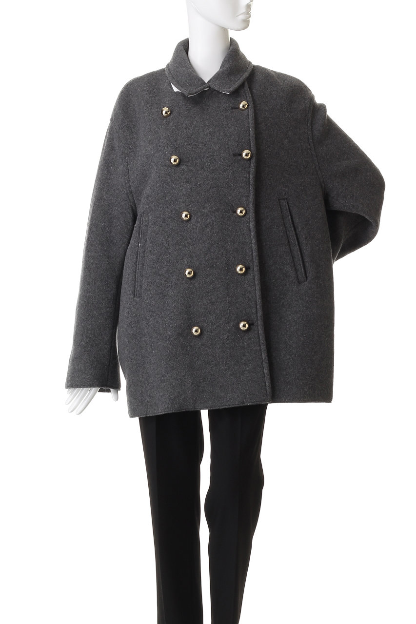 ヌメロヴェントゥーノ　Nº21 高級　コート　ジャケット　ウール　ショート丈 N°21(ヌメロ ヴェントゥーノ)｜ダブルボタンショートコート/グレー の