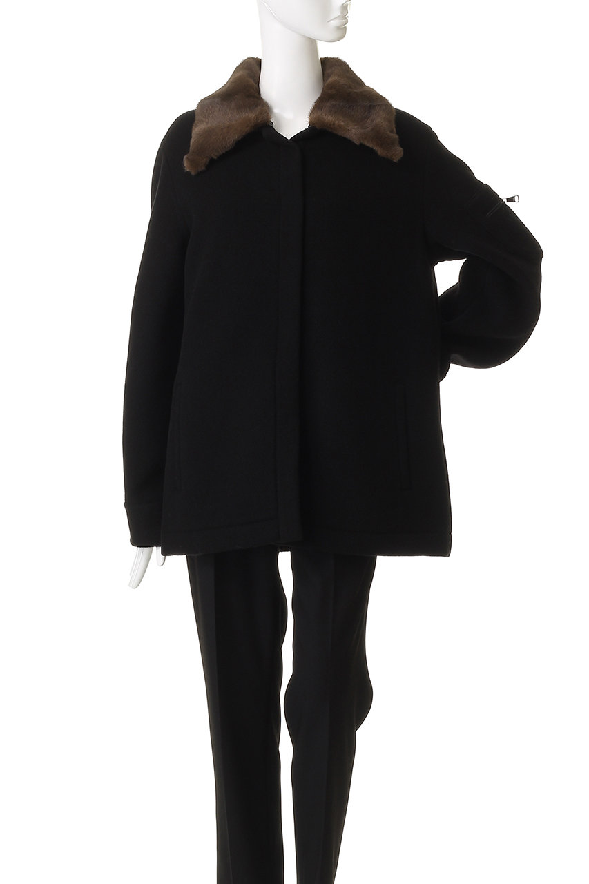 ヌメロヴェントゥーノ　Nº21 高級　コート　ジャケット　ウール　ショート丈 N°21(ヌメロ ヴェントゥーノ)｜フェイクファーカラーショートコート