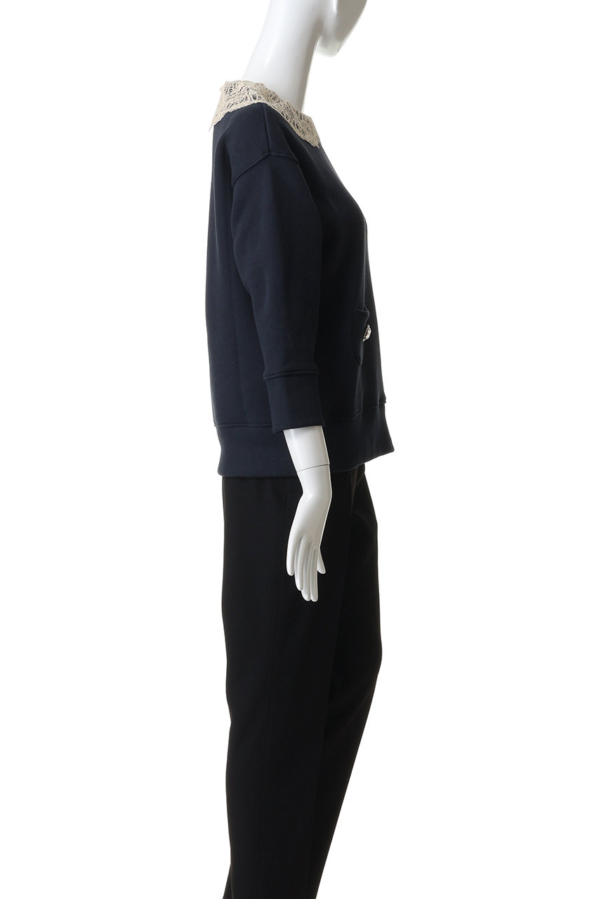 N°21(ヌメロ ヴェントゥーノ)｜レース カラー プルオーバー/ネイビー